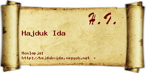 Hajduk Ida névjegykártya
